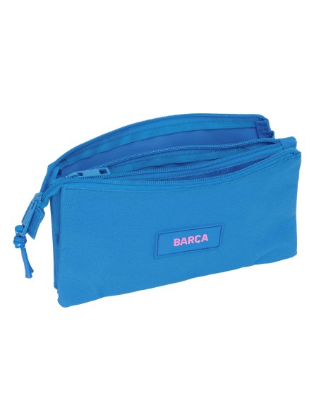 Trousse Fourre-Tout Triple F.C. Barcelona Bleu 22 x 12 x 3 cm