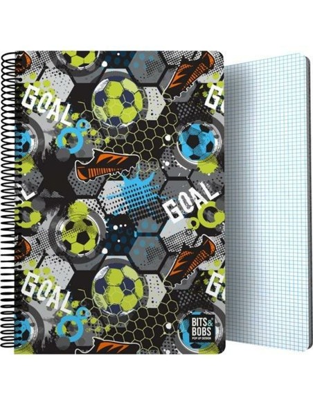 Cahier à Spirale Grafoplas Bits&Bobs 24 Goal Multicouleur Din A4 80 Volets 21,5 x 31,5 cm