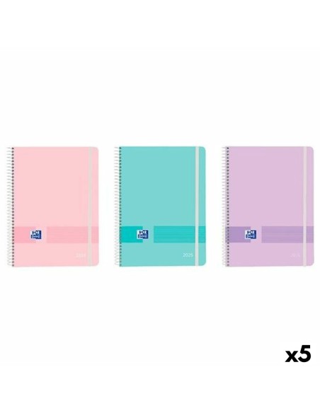 Agenda Oxford LIVE&GO A5 15 x 21 cm 2025 (5 Unités)