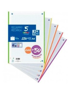 Rechange Oxford Multicouleur A4 250 Volets (10 Unités) 2