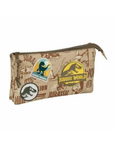 Trousse Fourre-Tout Triple Jurassic World Beige 22 x 12 x 3 cm