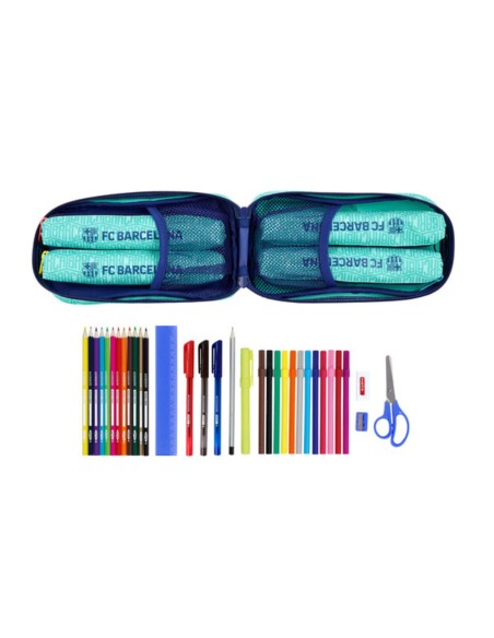 Plumier sac à dos F.C. Barcelona Turquoise 12 x 23 x 5 cm 33 Pièces