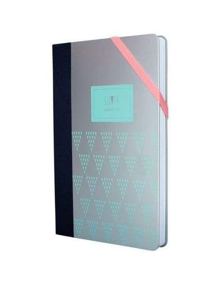 Carnet Milan Turquoise Argenté 21 x 14,6 x 1,6 cm