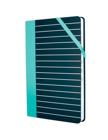 Carnet Milan STRIPE Noir Vert 21 x 14,6 x 1,6 cm