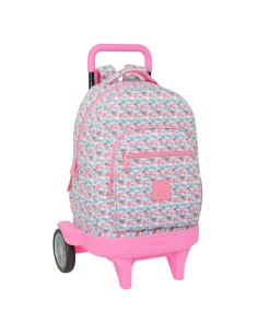 Cartable à roulettes Moos Flores Multicouleur 33 x 45 x 22 cm