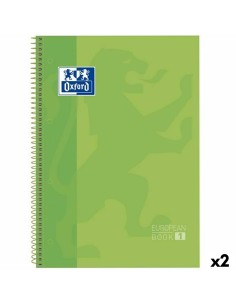 Cahier à Spirale Oxford Classic Europeanbook 1 Write&Erase Vert A4+ 80 Volets 5 Pièces (2 Unités)