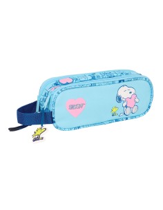 Trousse Fourre-Tout Double Snoopy Love Bleu clair 21 x 8 x 6 cm