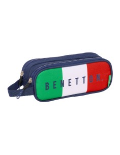 Trousse Fourre-Tout Double Benetton Flag Blue marine 21 x 8 x 6 cm