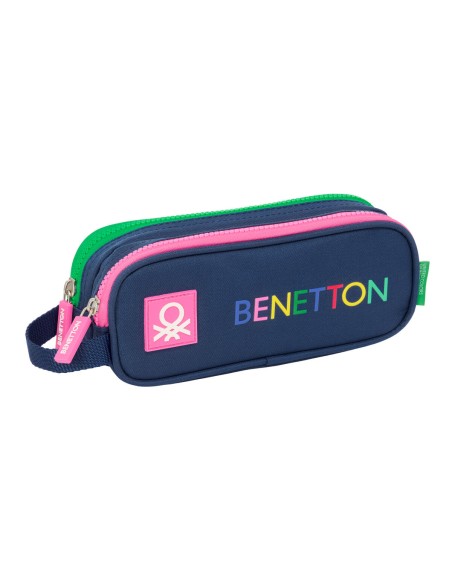 Trousse Fourre-Tout Double Benetton Damero Blue marine 21 x 8 x 6 cm