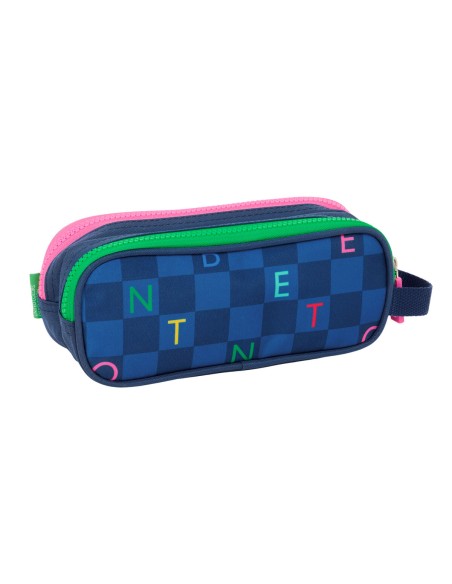 Trousse Fourre-Tout Double Benetton Damero Blue marine 21 x 8 x 6 cm