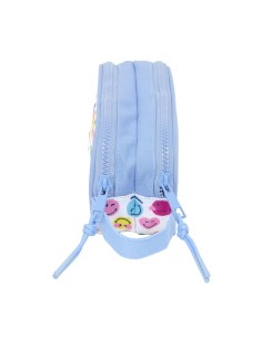 Trousse Fourre-Tout Double Smiley Joyful Multicouleur Bleu clair 21 x 8 x 6 cm 2