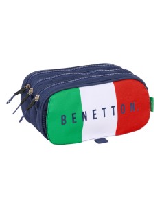 Trousse Fourre-Tout Triple Benetton Flag Blue marine 21,5 x 10 x 8 cm