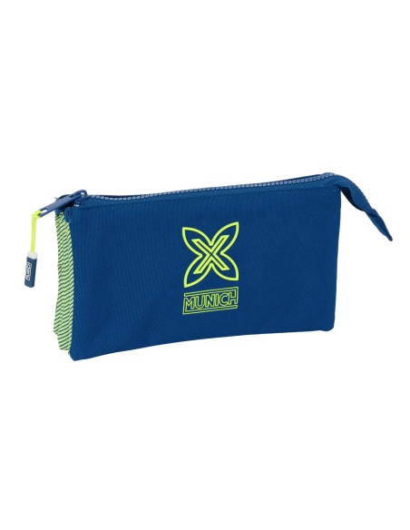 Trousse Fourre-Tout Triple Munich North Blue marine 22 x 12 x 3 cm