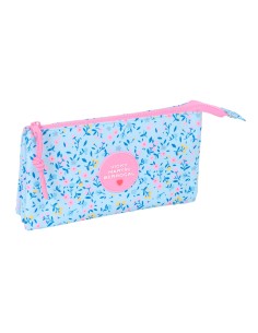 Trousse Fourre-Tout Triple Vicky Martín Berrocal Paraíso Rose Bleu clair 22 x 12 x 3 cm