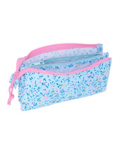 Trousse Fourre-Tout Triple Vicky Martín Berrocal Paraíso Rose Bleu clair 22 x 12 x 3 cm 2