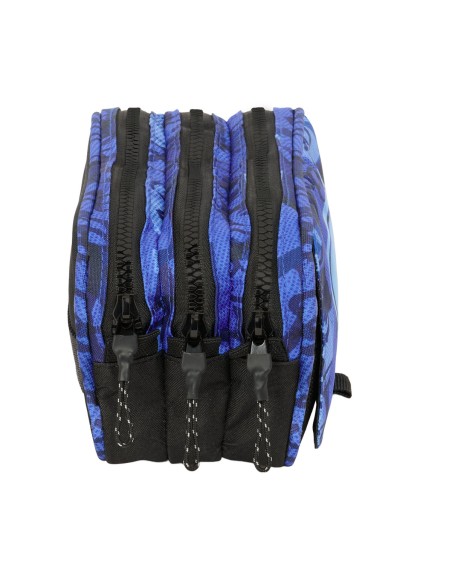 Trousse Fourre-Tout Triple El Niño Roller Bleu Noir 21,5 x 10 x 8 cm