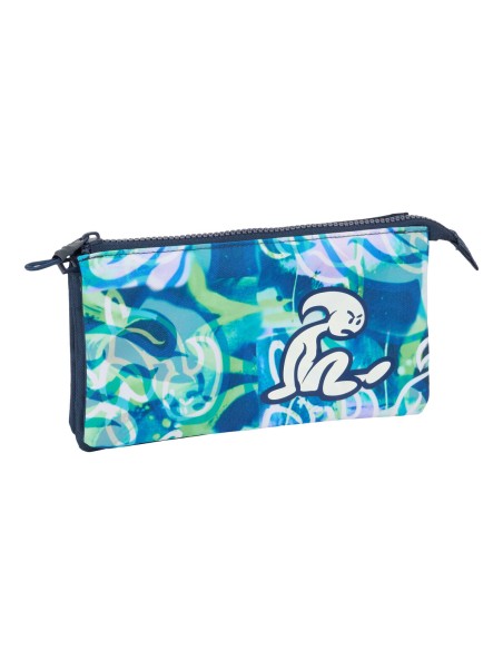 Trousse Fourre-Tout Triple El Niño Kook Blue marine 22 x 12 x 3 cm