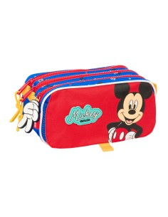 Trousse Fourre-Tout Triple Mickey Mouse Clubhouse Good day Bleu 21,5 x 10 x 8 cm