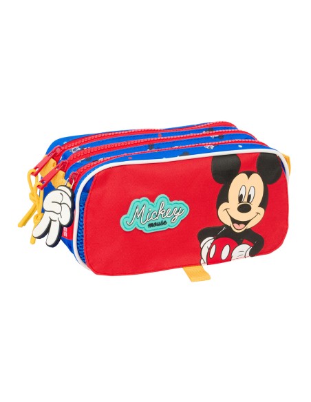 Trousse Fourre-Tout Triple Mickey Mouse Clubhouse Good day Bleu 21,5 x 10 x 8 cm