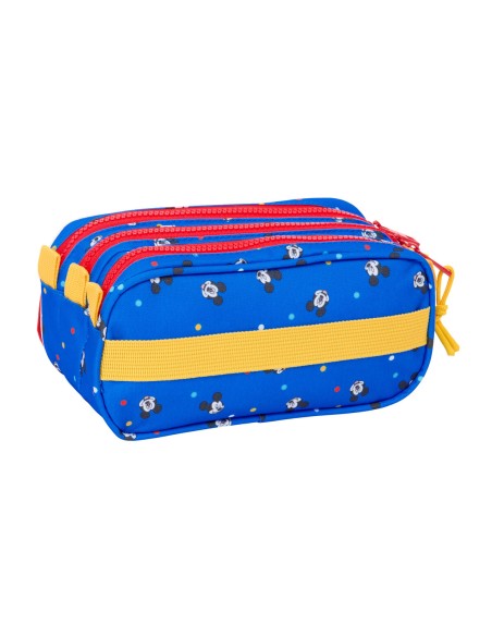 Trousse Fourre-Tout Triple Mickey Mouse Clubhouse Good day Bleu 21,5 x 10 x 8 cm