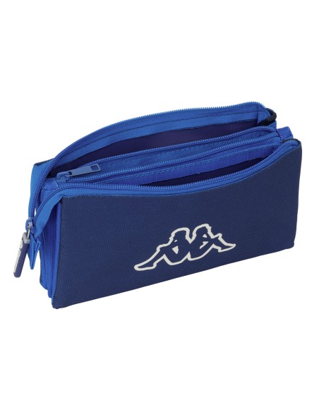 Trousse Fourre-Tout Triple Kappa Rain Blue marine 22 x 12 x 3 cm