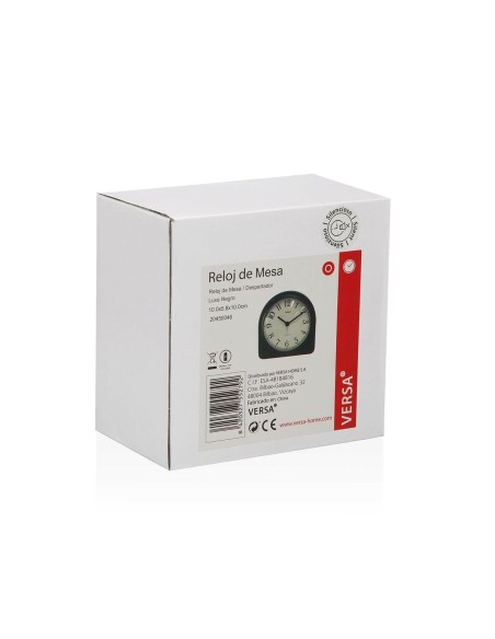 Horloge de table Versa Luxa Noir Plastique 5,8 x 10 x 10 cm