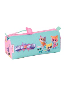 Fourre-tout SuperKitties Rose Turquoise 21 x 8 x 7 cm