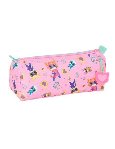 Fourre-tout SuperKitties Rose Turquoise 21 x 8 x 7 cm
