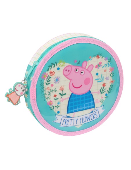 Trousse Scolaire avec Accessoires Peppa Pig Pretty flowers Jaune Menthe 18 Pièces