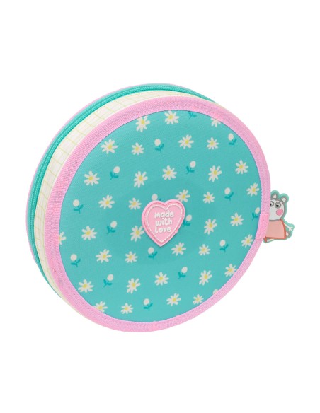 Trousse Scolaire avec Accessoires Peppa Pig Pretty flowers Jaune Menthe 18 Pièces