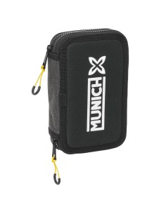 Trousse Scolaire avec Accessoires Munich Topo Noir 12.5 x 19.5 x 4 cm 29 Pièces