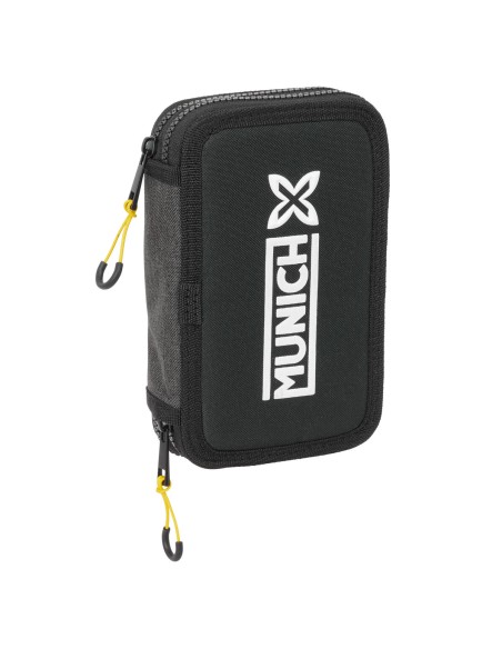 Trousse Scolaire avec Accessoires Munich Topo Noir 12.5 x 19.5 x 4 cm 29 Pièces