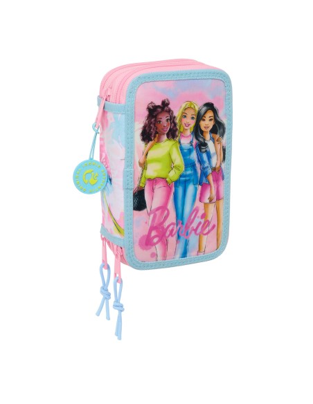 Trousse Scolaire avec Accessoires Barbie Painterly Rose Bleu ciel 12,5 x 19,5 x 5,5 cm 37 Pièces