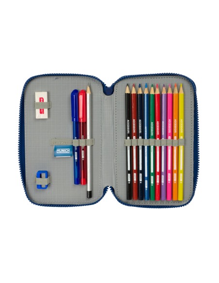 Trousse Scolaire avec Accessoires Munich North Blue marine 12.5 x 19.5 x 4 cm 29 Pièces