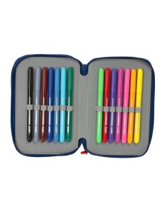 Trousse Scolaire avec Accessoires Super Mario Trick Rouge Bleu foncé 12,5 x 19,5 x 5,5 cm 37 Pièces 2