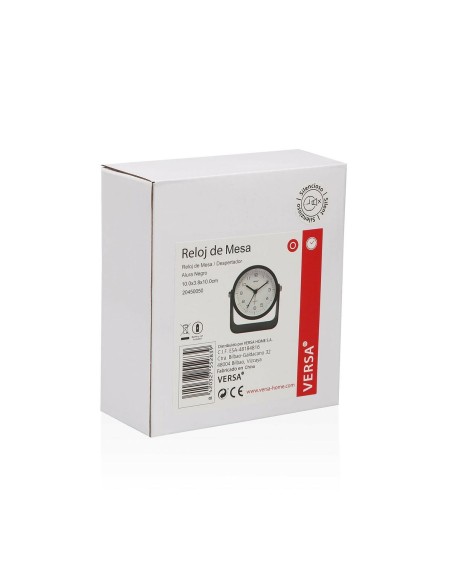 Horloge de table Versa Alura Noir Plastique 4,1 x 10 x 10 cm