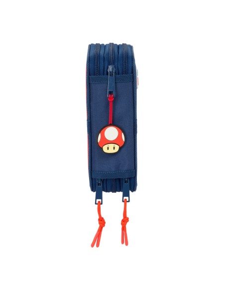 Trousse Scolaire avec Accessoires Super Mario Trick Rouge Bleu foncé 12,5 x 19,5 x 5,5 cm 37 Pièces