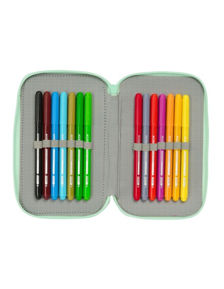 Trousse Scolaire avec Accessoires Disney Princess Bloom Rose Aigue marine 12,5 x 19,5 x 5,5 cm 37 Pièces