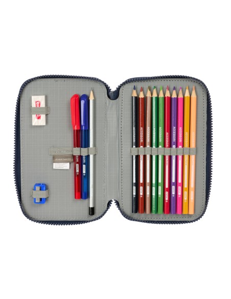 Trousse Scolaire avec Accessoires El Niño Kook Blue marine 12,5 x 19,5 x 4 cm 29 Pièces