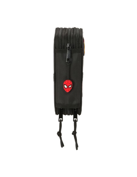 Trousse Scolaire avec Accessoires Spider-Man Attack Noir 12,5 x 19,5 x 5,5 cm 37 Pièces