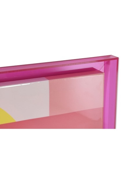 Cadre Home ESPRIT Jaune Rose Moderne Urbaine 80 x 3,3 x 120 cm (2 Unités)