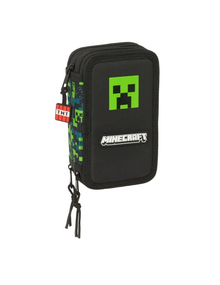 Pochette à crayons triple Minecraft Tnt Multicouleur 12,5 x 19,5 x 5,5 cm 37 Pièces