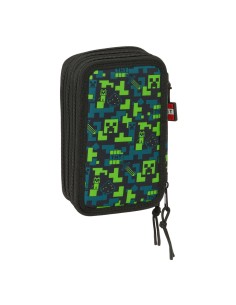 Pochette à crayons triple Minecraft Tnt Multicouleur 12,5 x 19,5 x 5,5 cm 37 Pièces 2