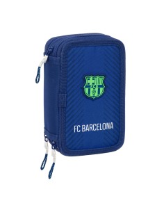 Pochette à crayons triple F.C. Barcelona Blue marine 12,5 x 19,5 x 5,5 cm 37 Pièces