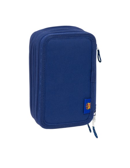 Pochette à crayons triple F.C. Barcelona Blue marine 12,5 x 19,5 x 5,5 cm 37 Pièces