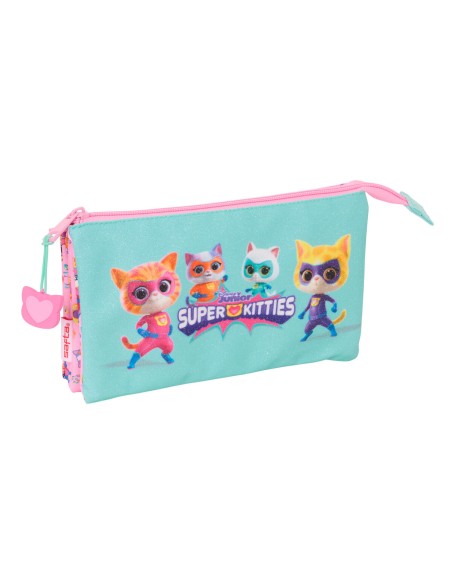 Fourre-tout SuperKitties Rose Turquoise 22 x 12 x 3 cm