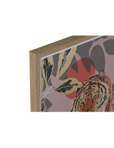 Cadre Home ESPRIT Rouge Vert Colonial Doré Jungle 45 x 2,5 x 60 cm (2 Unités) 2