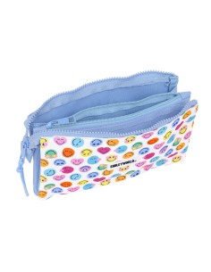 Fourre-tout Smiley Joyful Multicouleur Bleu clair 22 x 12 x 3 cm 2