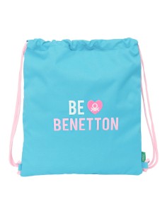 Sac à dos serré par des ficelles Benetton Unique Rose Turquoise 35 x 40 x 1 cm