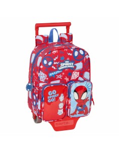 Cartable à roulettes Spider-Man Rescue Bleu Rouge 22 x 27 x 10 cm